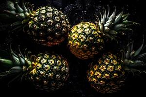 hawaiiaans ananas achtergrond. neurale netwerk ai gegenereerd foto