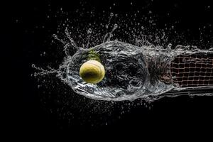 tennis racket plons. ai gegenereerd foto