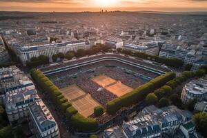 majoor tennis toernooi in Parijs Frankrijk. ai gegenereerd foto