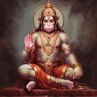 Hanuman ji geven zegeningen behang hd generatief ai foto