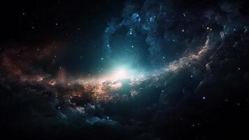 ster stof en melkachtig manier ver en diep in ruimte, sterrenkundig studies en Onderzoek, ruimte achtergrond, generatief ai foto