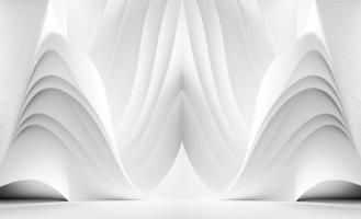 schoon minimaal wit kubus golvend abstract achtergrond, gemakkelijk luxe, 3d renderen foto