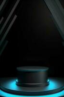 abstract ronde podium verlichte met neon licht. prijs ceremonie concept. stadium achtergrond. vector illustratie foto