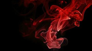 rood rook Aan zwart achtergrond. abstract kleurrijk rook Aan zwart achtergrond. foto