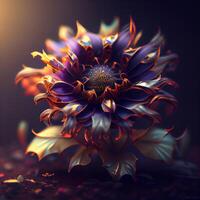 3d illustratie van abstract fractal voor creatief ontwerp looks Leuk vinden bloem, ai generatief beeld foto