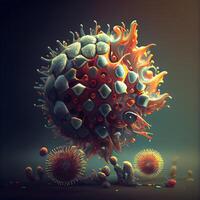 coronavirus 2019-nCoV. 3d illustratie, ai generatief beeld foto
