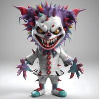 3d illustratie van een schattig halloween monster - 3d veroorzaken, ai generatief beeld foto