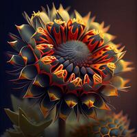 macro detailopname van fractal bloem, digitaal artwork voor creatief grafisch ontwerp, ai generatief beeld foto