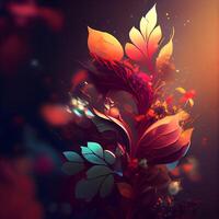 abstract bloemen achtergrond met bokeh effect, 3d veroorzaken, ai generatief beeld foto