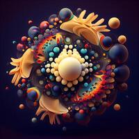 abstract kleurrijk achtergrond met cirkels en bollen. illustratie. eps 10, ai generatief beeld foto