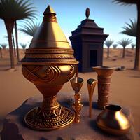 Egyptische farao's. 3d geven Aan zwart achtergrond. foto