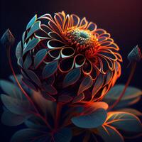 3d illustratie van abstract bloemen, digitaal artwork voor creatief grafisch ontwerp foto