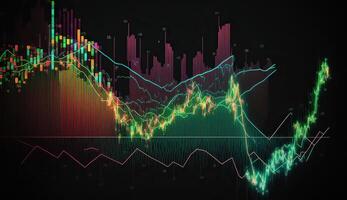 ai generatief. ai gegenereerd. finaal voorraad handel groei tabel diagram statistieken. kan worden gebruikt voor financiën geld analyse inkomen afzet of economie strategie. grafisch kunst foto