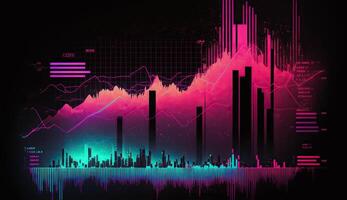 ai generatief. ai gegenereerd. finaal voorraad handel groei tabel diagram statistieken. kan worden gebruikt voor financiën geld analyse inkomen afzet of economie strategie. grafisch kunst foto