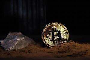 bitcoin crypto valuta gedolven direct van erts gemaakt met generatief ai technologie. foto