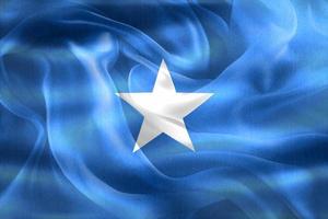 3D-illustratie van een vlag van Somalië - realistische wapperende stoffen vlag foto