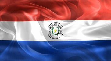 3D-illustratie van een vlag van paraguay - realistische wapperende stoffen vlag foto