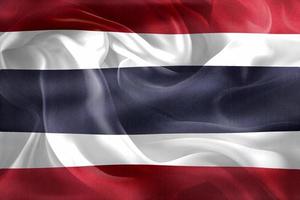 3D-illustratie van een vlag van thailand - realistische wapperende stoffen vlag foto