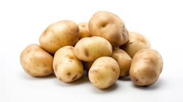 vers biologisch aardappelen geïsoleerd Aan wit achtergrond, generatief ai foto