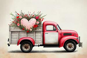 geweldig Valentijn levering vrachtauto afdrukbare foto