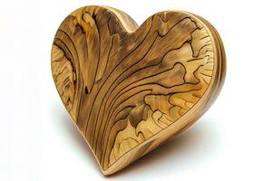 verbazingwekkend hart vorm Aan hout foto
