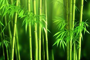 groen bamboe gras dichtbij omhoog. generatief ai foto