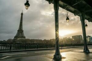 pont de bir hakeim brug in Parijs, Frankrijk. foto