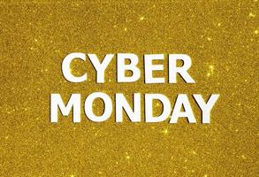 bovenaanzicht gouden glitter cyber maandag
