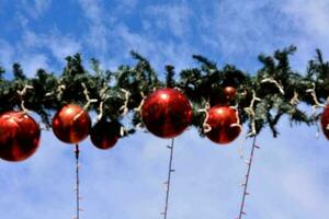 Kerstmis decoratie in de stad foto