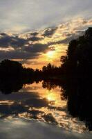 toneel- zonsondergang visie foto