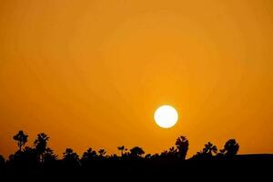 toneel- zonsondergang visie foto