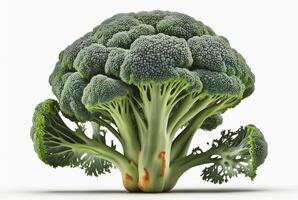 broccoli, rauw en vers geïsoleerd wit achtergrond. generatief ai foto