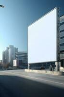 futuristische stad aanplakbord creëren een blanco canvas voor uw De volgende reclame campagne foto