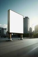 futuristische stad aanplakbord creëren een blanco canvas voor uw De volgende reclame campagne foto