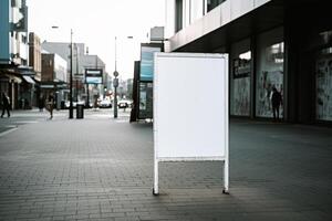 ai generatief een blanco wit teken bord mockup geïsoleerd buiten foto