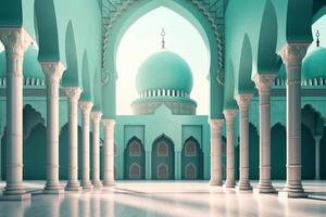 ai generatief een moskee met een mooi achtergrond foto