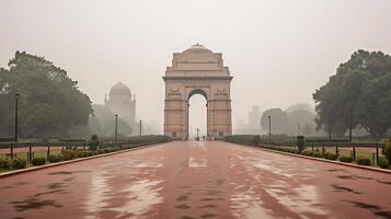 mooi Indië poort, nieuw Delhi, generatief ai foto