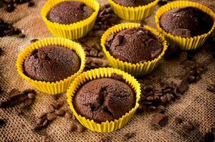 zoet chocola muffins foto
