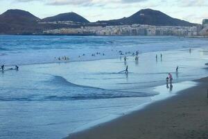 las cantera's strand in las palmas de oma kanarie, Spanje foto