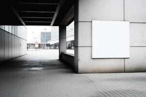 ai generatief een blanco wit teken bord mockup geïsoleerd buiten foto