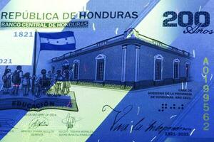 Hondurese geld in uv stralen foto
