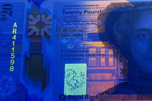 Schots geld - pond in uv stralen foto
