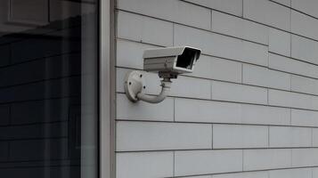 veiligheid camera Aan Geavanceerd gebouw. bekwaam begrip camera's. creatief hulpbron, ai gegenereerd foto