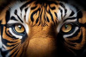 detailopname van de tijger ogen. generatief ai foto