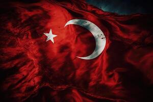 Turks vlag . ai gegenereerd foto