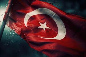 Turks vlag . ai gegenereerd foto