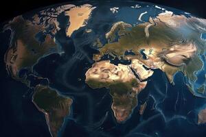 wereld kaart continenten . ai gegenereerd foto
