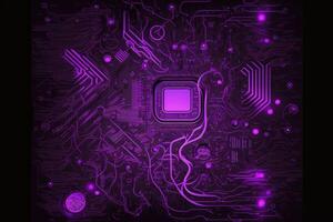 ai gegenereerd abstract stroomkring cyberspace ontwerp Aan Purper toon. foto