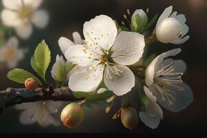 vers bloeien in de lente. ai gegenereerd foto