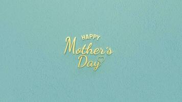 de gelukkig moeder dag goud kleur Aan blauw muur voor vakantie concept 3d renderen foto